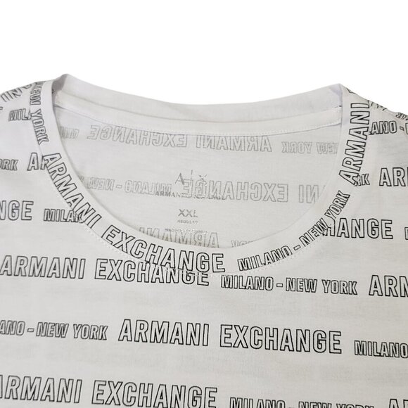 Armani Exchange Men's T-Shirt Short Sleeve Disinger Milano NY White XXL‎ - Picture 11 of 15